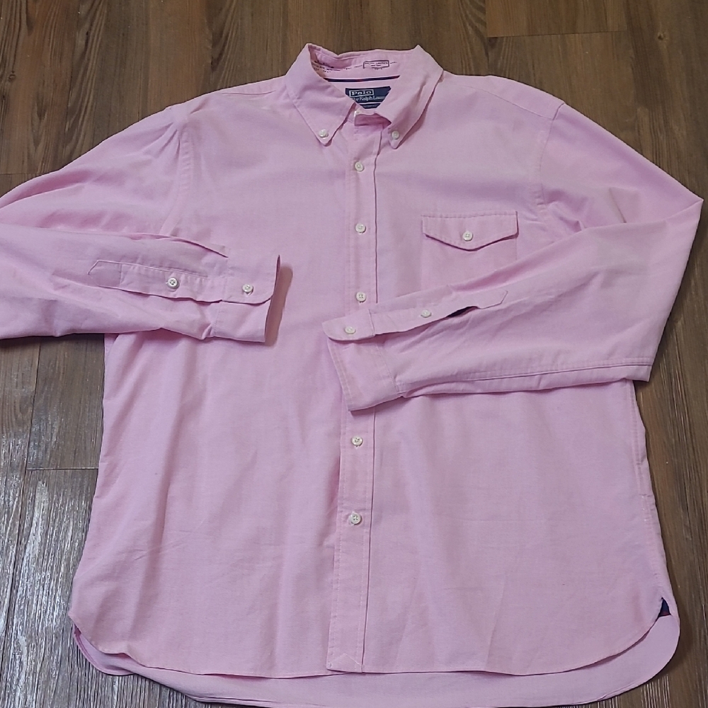 Polo by Ralph Lauren Pink Long Sleeve Shirt for men zise XL used exelente condi